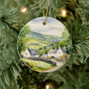 Vattencolor Ireland Village Julgransprydnad Keramik
