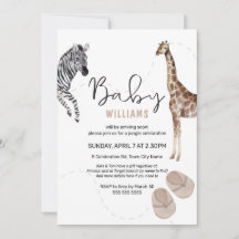 Vattencolor Jungle Safari Animal Girl Baby Shower