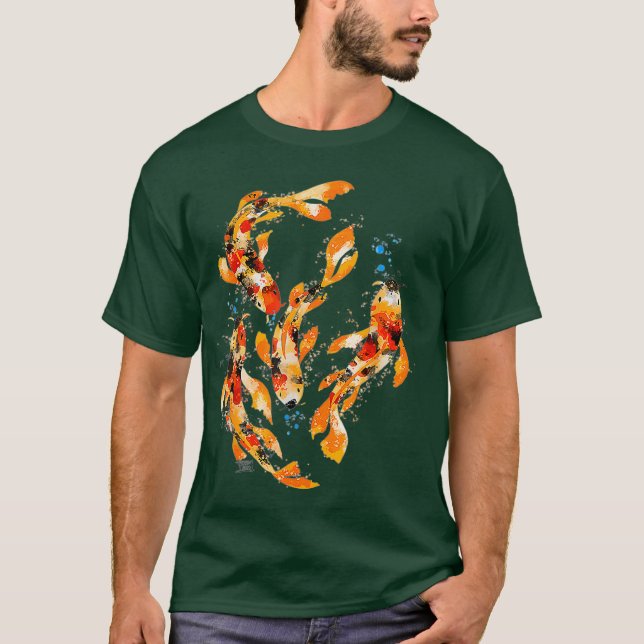 Vattencolor Koi Fish T Shirt (Framsida)
