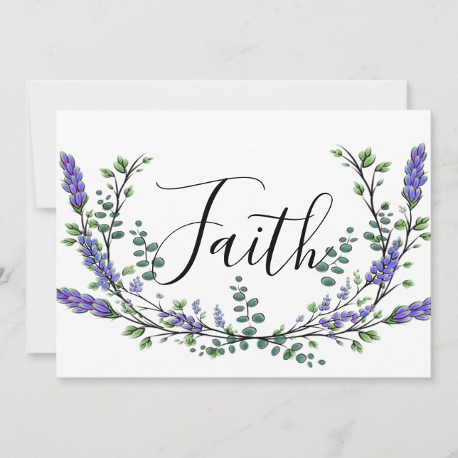 Vattencolor Lavender Eucalyptus calligraphy-tro Inbjudningar (Framsida)