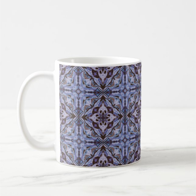 Vattencolor Lila Azulejo Spain Tile Kaffemugg (Vänster)
