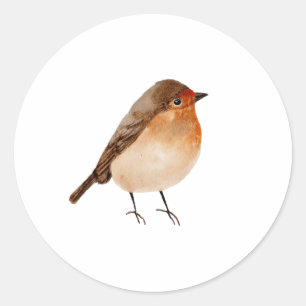 Vattencolor Little Bird   Robin Minimalist Runt Klistermärke