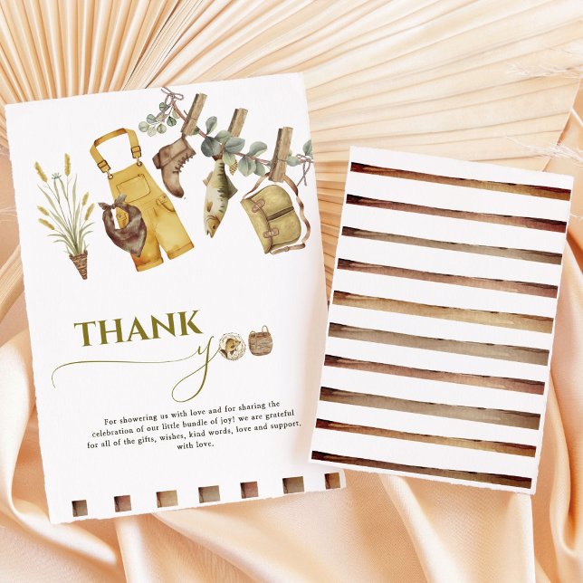 Vattencolor Little Fisherman Baby Shower Tack Kort (Skapare uppladdad)