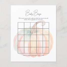 Vattencolor Little Pumpkin Baby Shower Bingo Game