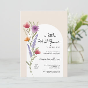 Vattencolor Little WildblommBaby Shower Inbjudningar