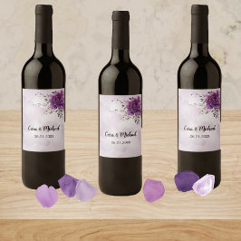 Vattencolor Morada Bröllop Vin etikett