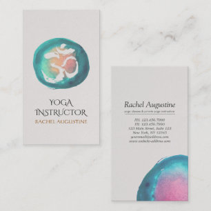 Vattencolor Om Symbol Yoga Meditation Instructor Visitkort