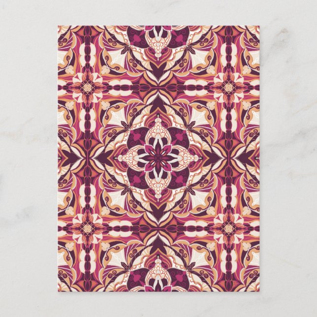 Vattencolor Red Azulejo Spansk Tile Vykort (Framsida)