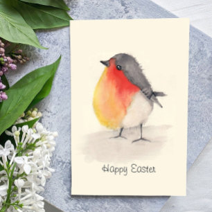 Vattencolor Robin Påsk Card Kort