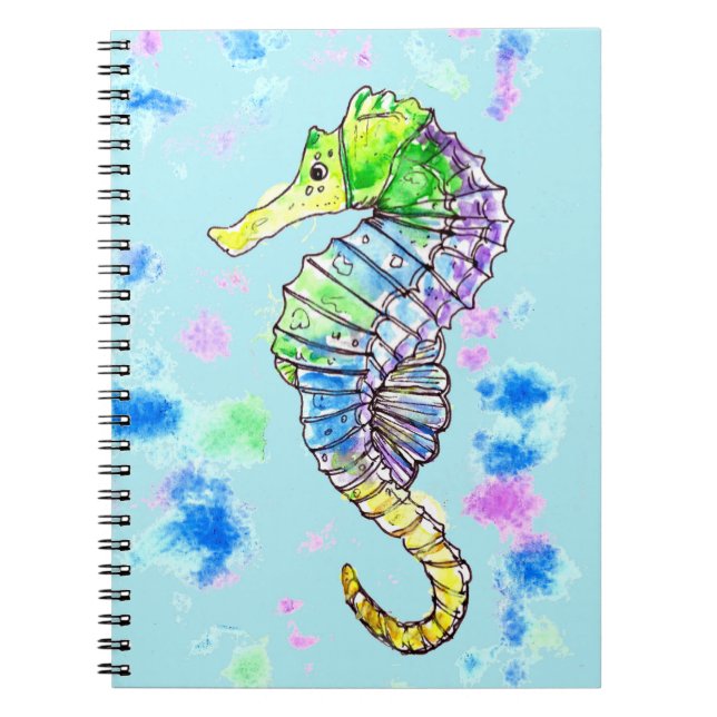 Vattencolor Seahorse Anteckningsbok (Framsidan)