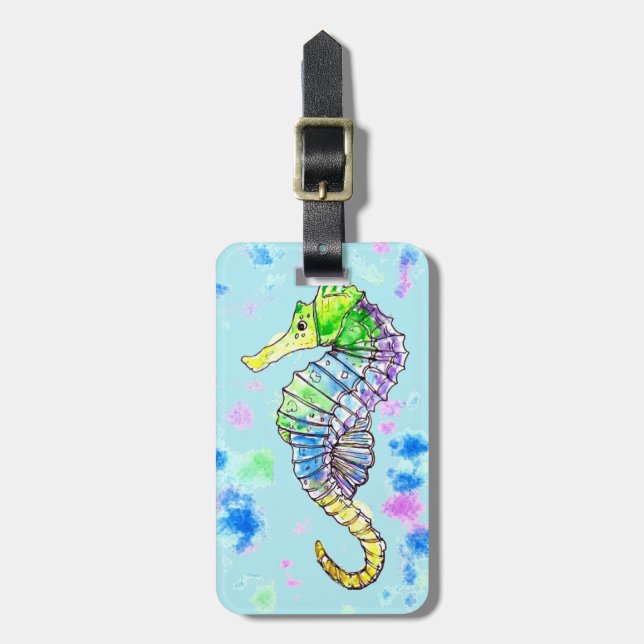 Vattencolor Seahorse Bagagebricka (Vertikal Framsida)