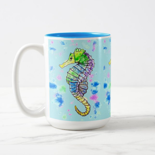 Vattencolor Seahorse Två-Tonad Mugg (Vänster)