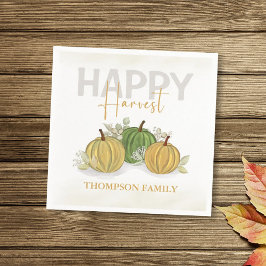 Vattencolor Simple Pumpkin Gourd Lycklig Harvest Pappersservett