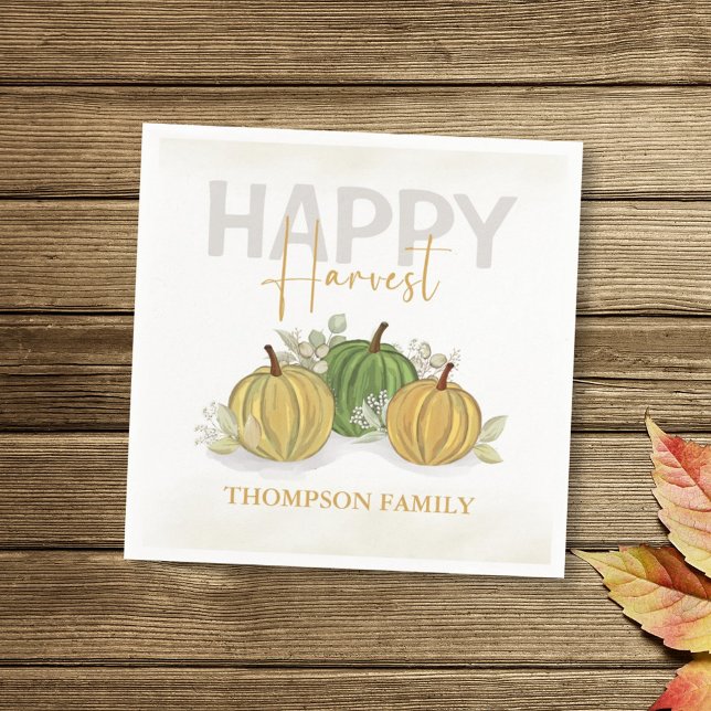 Vattencolor Simple Pumpkin Gourd Lycklig Harvest Pappersservett (Skapare uppladdad)