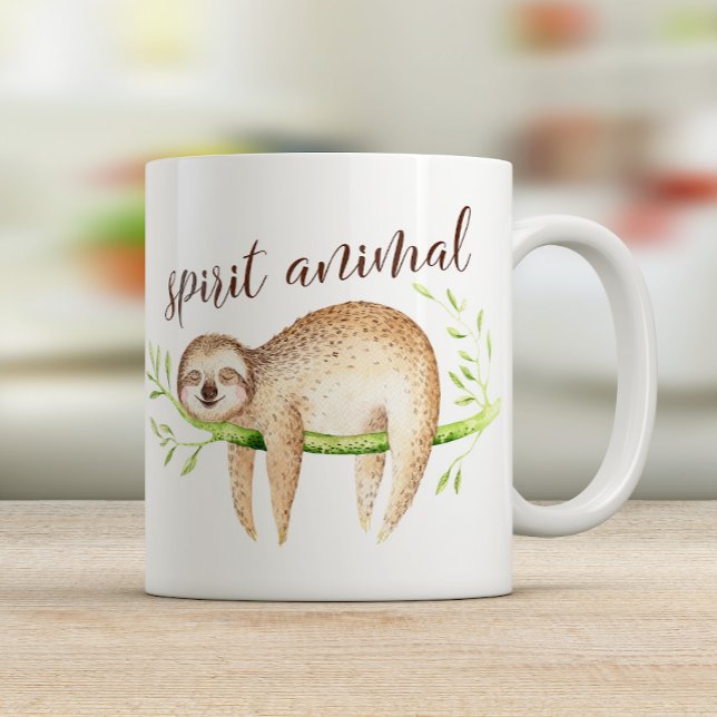 Vattencolor Sloth Spirit Animal Kaffemugg (Skapare uppladdad)