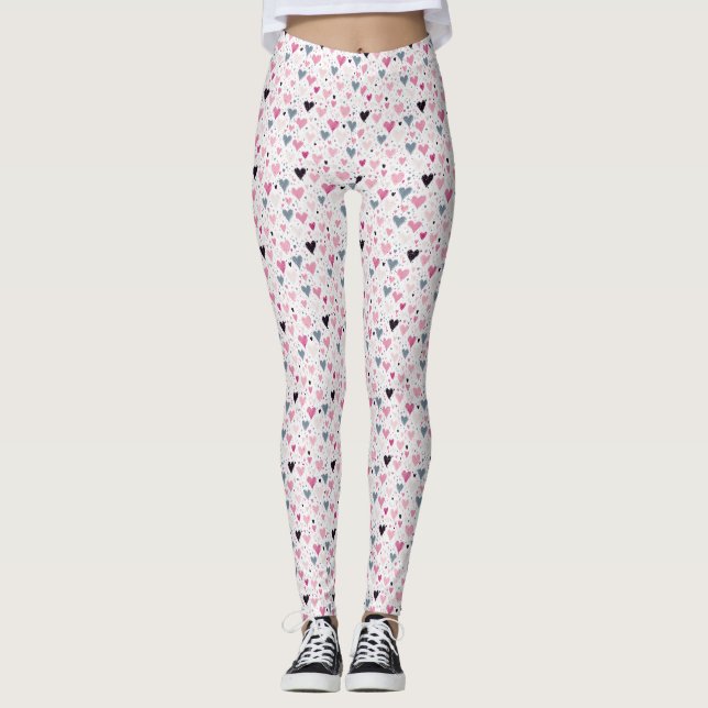 Vattencolor Stänk Heart Leggings (Framsida)
