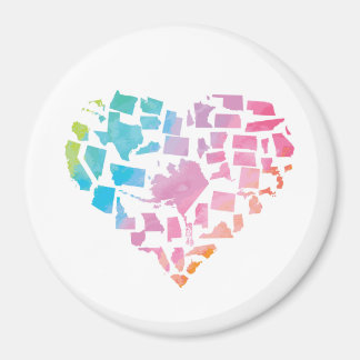 Vattencolor United Stater Heart Magnet