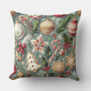 Vattencolor Vintage jul-Helgdag Motifs Kudde