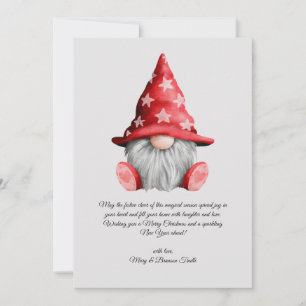 Vattencolor Vintage jul Kärlek Gnome Julkort