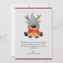 Vattencolor Vintage jul Reindeer Gnome Julkort