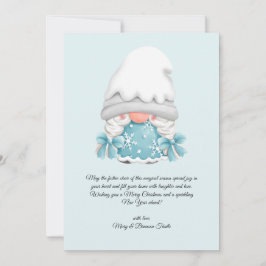 Vattencolor Vintage jul Winter Gnome Julkort