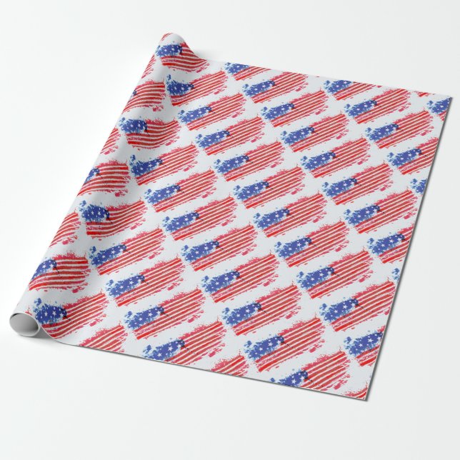 vattendjocklek, amerikansk Flagga Presentpapper (Utrullad)