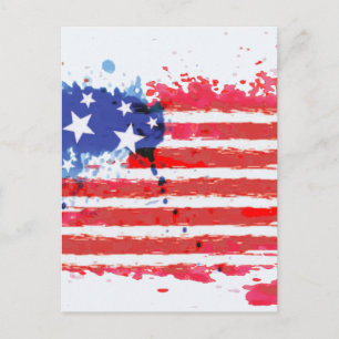 vattendjocklek, amerikansk Flagga Vykort