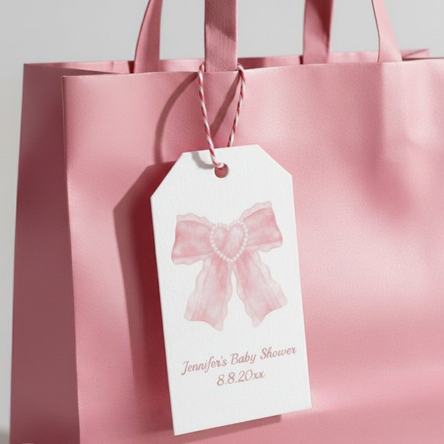 vattendjupet rosa buggflicka babydusch enkel presentetikett (Skapare uppladdad)