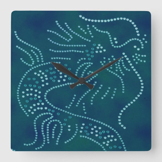 Vattendraken tar tid på fyrkantig klocka (Framsida)