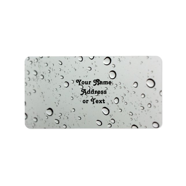 Vattendroppar i glasbakgrund adressetikett (Framsidan)