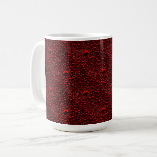 Vattendroppar på karmosin Metall Kaffemugg (Framsida vänster)