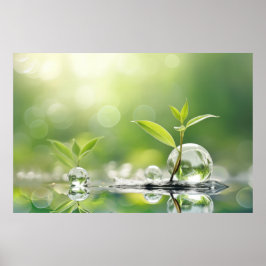 Vattendroppsverk Tranquil fredliga natur Poster