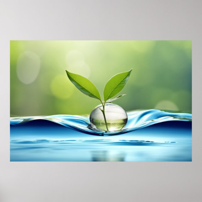 Vattendroppsverk Tranquil fredliga natur Poster (Framsidan)
