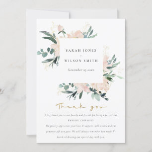 VATTENFÅGAR  BLOMMIGT RAM, GULD, BRÖLLOP TACK KORT