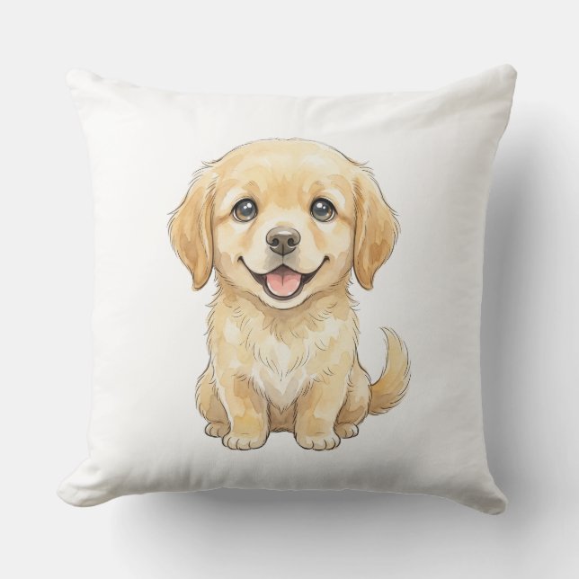 Vattenfågeljägaren: Söt Golden Retriever Kudde (Framsida)