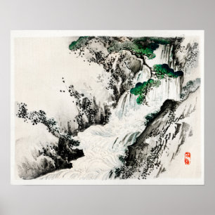 Vattenfall av Kōno Bairei (1844-1895) Poster