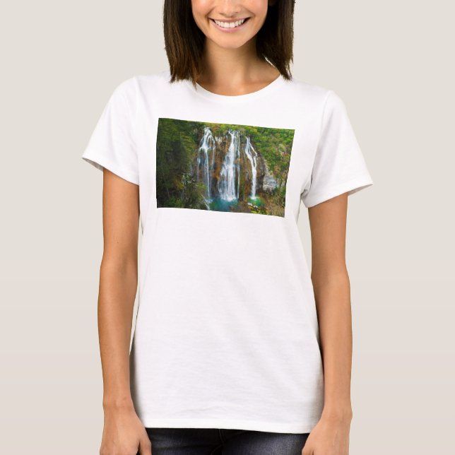 Vattenfall förhöjd vy, Kroatien T Shirt (Framsida)