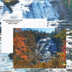 Vattenfall Höga Fall DuPont State Forest Höst Vykort