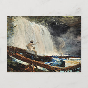 Vattenfall i Adirondacks, bra konst av W. Homer Vykort