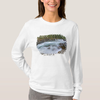 Vattenfall i fårfloden i rocky mountains t-shirt