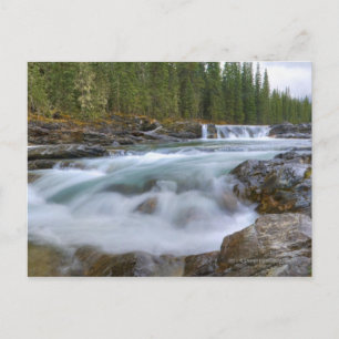 Vattenfall i fårfloden i Rocky mountains Vykort