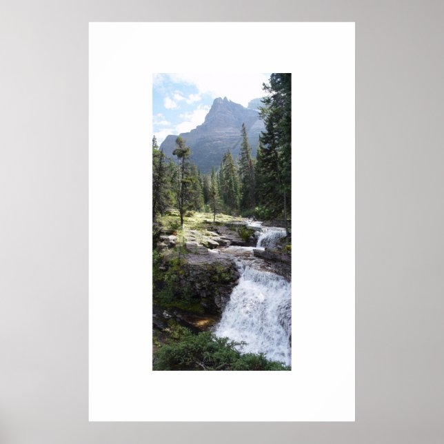 Vattenfall i Glacier nationalpark Poster (Framsidan)