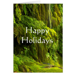 Vattenfall i grönt glad helg hälsningskort