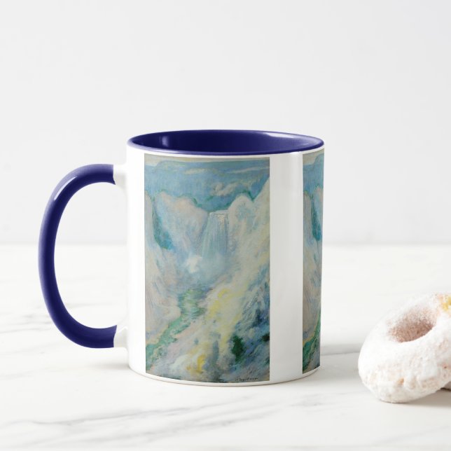 Vattenfall i gulsten av Twachtman, Vintage Art Mugg (Med munk)