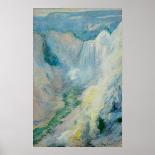 Vattenfall i gulsten av Twachtman, Vintage Art Poster
