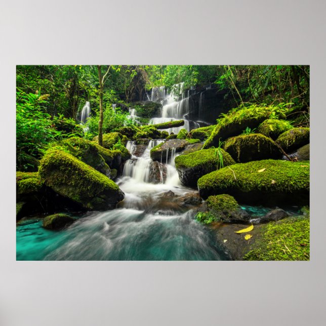 Vattenfall i Jungle | Phu Tub Berk Mountain Poster (Framsidan)