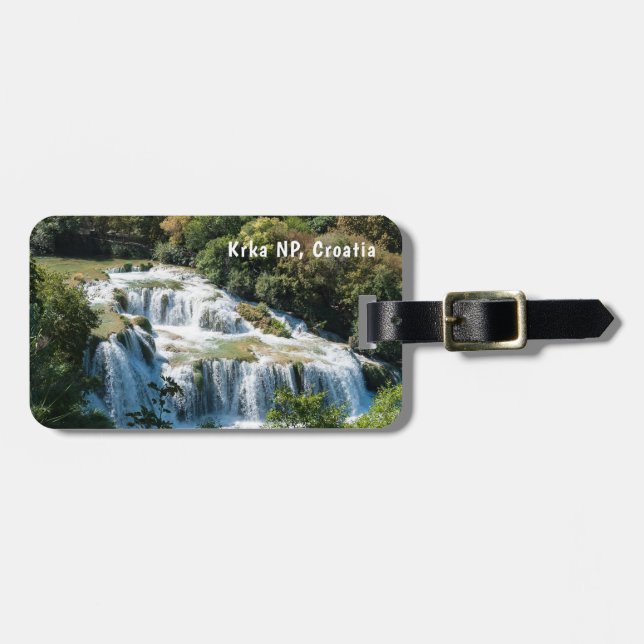 Vattenfall i Krka nationalpark - Dalmatien, Kroati Bagagebricka (Horisontell Framsida)