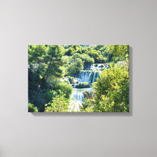 Vattenfall i Krka nationalpark - Dalmatien, Kroati Canvastryck
