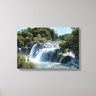 Vattenfall i Krka nationalpark - Dalmatien, Kroati Canvastryck