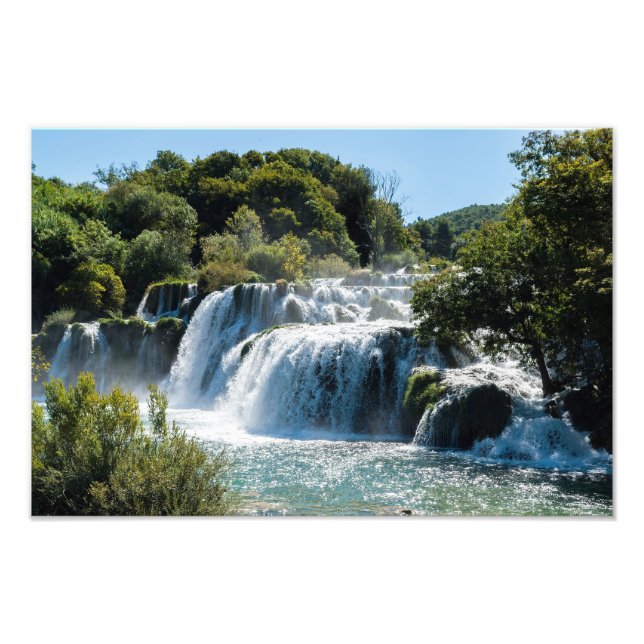 Vattenfall i Krka nationalpark - Dalmatien, Kroati Fototryck (Framsidan)